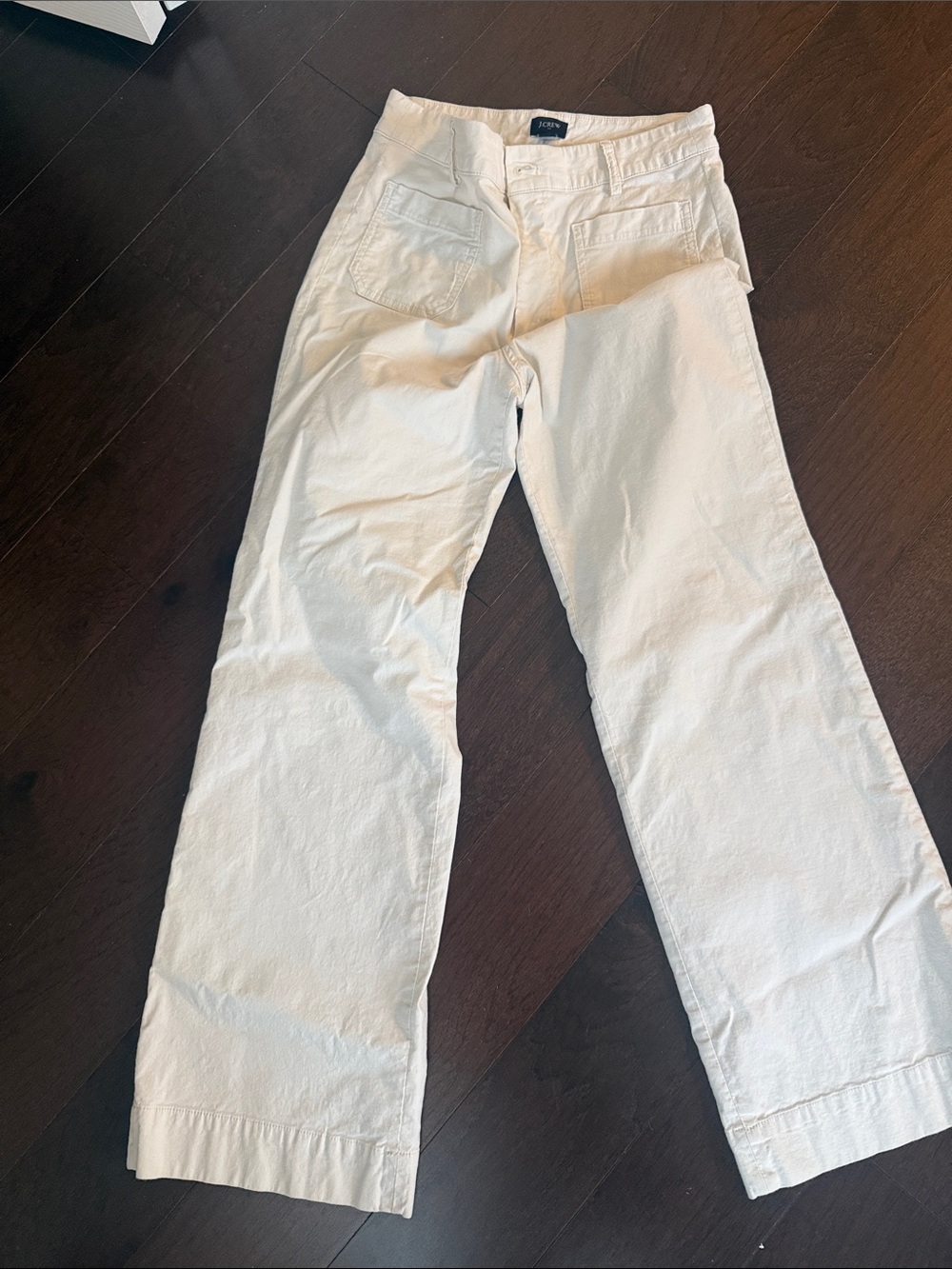 J. Crew Cream Bootcut Cotton Pants